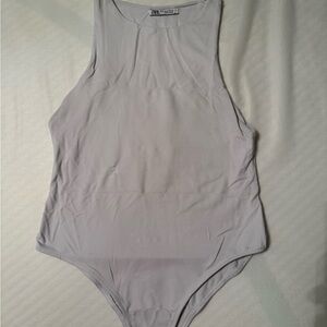 Zara White Sleeveless Bodysuit
